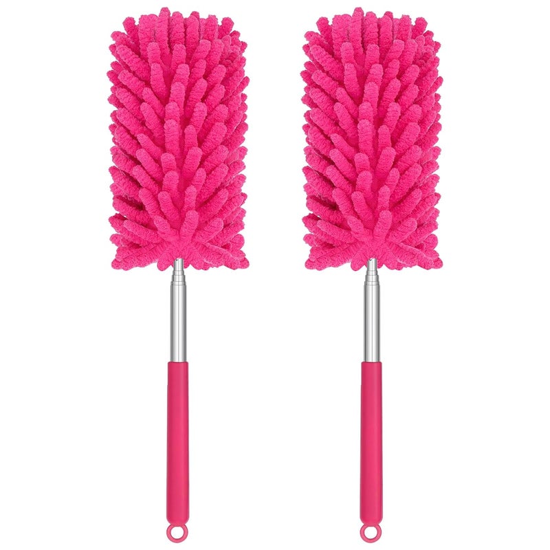 TIMIVO Mini Duster for Cleaning, 360° Bendable Hand Dusters with Extension Pole, Washable Small Duster for Car Interior, Office, Furniture - Image 1